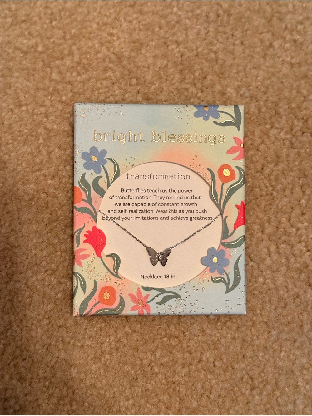 Silver Butterfly Necklace - Transformation